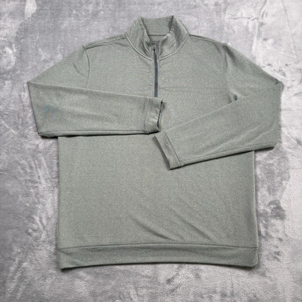 Onward Reserve Performance 1/4 Zip Sweater Mens L Jade Pullover Golf Stretch